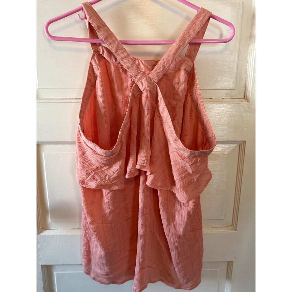 Maurices‎ Coral Textured chic Tiered Ruffle Top Womens XL
